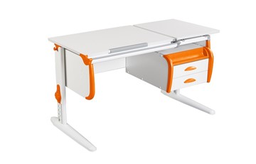 Растущий стол 1/75-40 (СУТ.25) + Tumba 3  белый/белый/Оранжевый в Братске