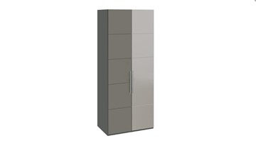 Шкаф распашной Наоми с 1 зеркальной правой дверью, цвет Фон серый, Джут СМ-208.07.04 R в Ангарске