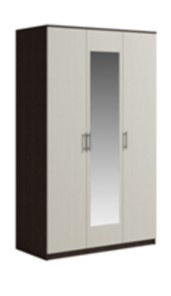 Шкаф 3 двери Светлана, с зеркалом, венге/дуб молочный в Ангарске - предосмотр