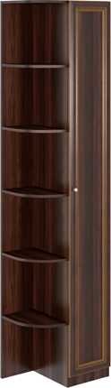 Угловой шкаф-стеллаж Беатрис М14 правый (Орех Гепланкт) в Братске - изображение
