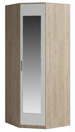 Шкаф Светлана, с зеркалом, белый/дуб сонома в Братске - изображение