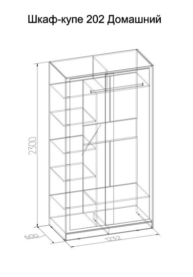 Шкаф 2-х дверный 1200 Домашний Зеркало/ЛДСП, Венге в Братске - изображение 3