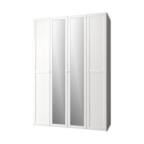 Распашной шкаф Харрис 60, белый + 2 фасад зеркало, +2 фасад стандарт в Ангарске
