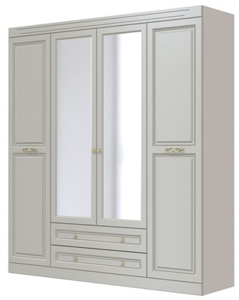 Шкаф четырехдверный в спальню Олимп ШР-4 (Фисташковый) 2 зеркала в Ангарске - изображение