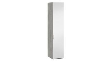 Шкаф для белья Эмбер правый СМ-348.07.002 R (Дуб Гамильтон/Белый глянец) в Ангарске