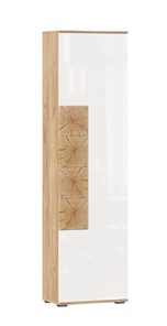 Шкаф одностворчатый Фиджи с декоративными накладками 659.300, Дуб Золотой/Белый в Ангарске