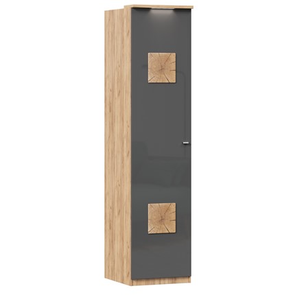 Шкаф одностворчатый с декор. накладками Фиджи 659.222, антрацит в Ангарске - изображение