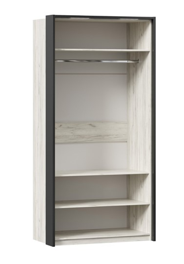 2-створчатый шкаф Техно с паспарту, Дуб крафт белый в Ангарске - изображение 2