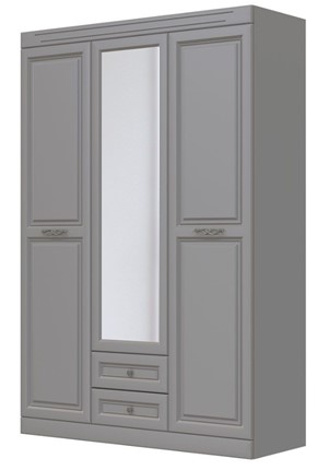 Шкаф трехдверный в спальню Олимп ШР-3 (антрацит) 1 зеркало в Ангарске - изображение