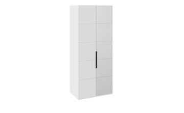 Распашной шкаф Наоми с 1 зеркальной правой дверью, цвет Белый глянец СМ-208.07.04 R в Ангарске