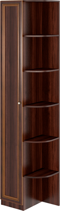 Угловой шкаф-стеллаж Беатрис М13 левый (Орех Гепланкт) в Братске - изображение