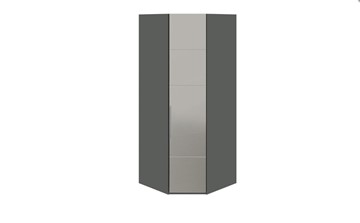 Распашной шкаф угловой Наоми с зеркальной правой дверью, цвет Фон серый, Джут СМ-208.07.07 R в Ангарске - предосмотр