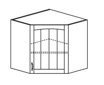 Шкаф кухонный Кантри настенный угловой 718*600*600 мм без стекла в Ангарске
