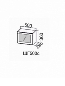 Навесной шкаф Грейвуд, ШГ500c/360, дуб кремовый матовый в Ангарске