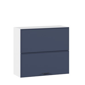 Настенный горизонтальный шкаф 800 Индиго ЛД 298.980.000.126, Белый/Тёмно-синий в Ангарске