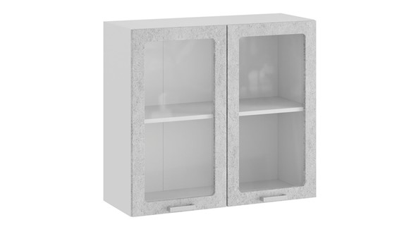 Навесной кухонный шкаф Гранита 1В8С (Белый/Бетон снежный) в Братске - изображение
