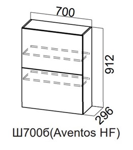 Распашной кухонный шкаф Модерн New барный, Ш700б(Aventos HF)/912, МДФ в Ангарске