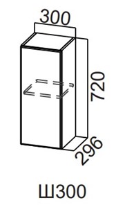 Навесной кухонный шкаф Модерн New, Ш300/720, МДФ в Ангарске