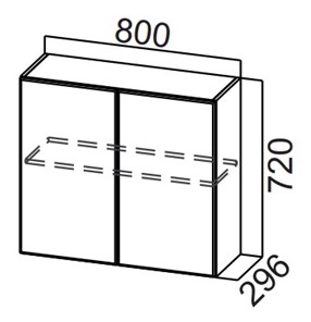 Навесной кухонный шкаф Стайл, Ш800/720, МДФ в Ангарске