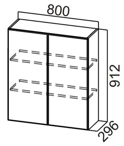 Шкаф навесной на кухню Стайл, Ш800/912, МДФ в Ангарске