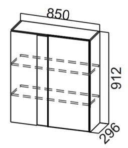 Угловой кухонный шкаф Стайл, Ш850у/912, МДФ в Ангарске - предосмотр