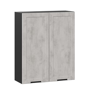 Кухонный навесной шкаф 800 высокий Джамис ЛД 296.460.000.029, Чёрный/Белый камень в Ангарске