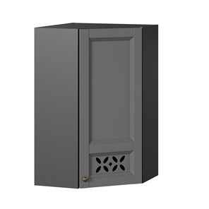 Кухонный шкаф Амели-3 угловой 600 высокий ЛД 299.620.000.058, Черный/Оникс серый в Ангарске
