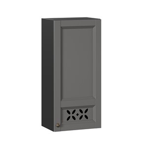 Кухонный шкаф Амели-3 высокий 400 ЛД 299.420.000.041, Черный/Оникс серый в Ангарске