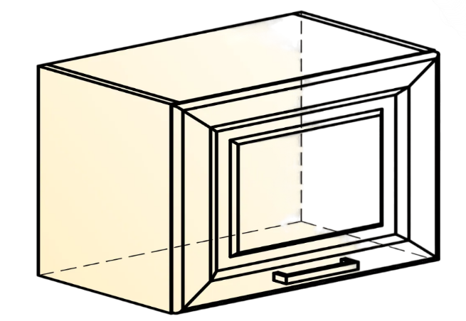 Навесной кухонный шкаф Атланта L500 Н360 (1 дв. гл.) эмаль (белый/белый глянец патина золото) в Ангарске - изображение 1