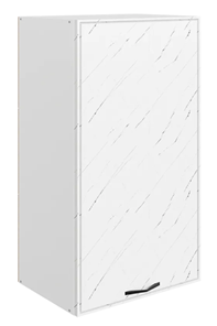 Кухонный шкаф Монако L450 Н900 (1 дв. гл.), белый/мрамор пилатус матовый в Ангарске