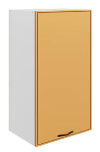 Навесной кухонный шкаф Монако L450 Н900 (1 дв. гл.), белый/охра матовый в Ангарске