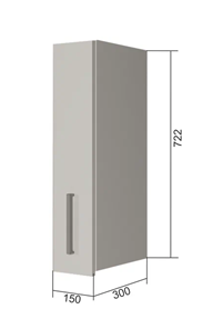 Кухонный навесной шкаф В7 15, МДФ Черный матовый/Антрацит в Ангарске