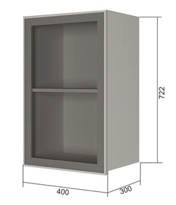 Навесной кухонный шкаф В7 40, Стекло/Антрацит в Ангарске
