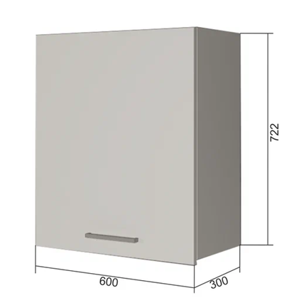 Настенный шкаф В7 60, Бетон пайн/Белый в Ангарске - изображение