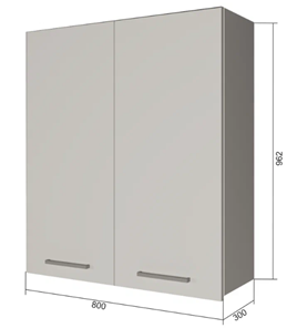 Кухонный навесной шкаф В9 80, МДФ Черный матовый/Белый в Ангарске