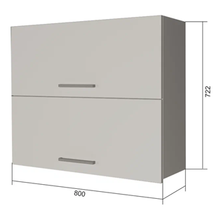 Кухонный навесной шкаф ВГ2 80, МДФ Черный матовый/Антрацит в Ангарске