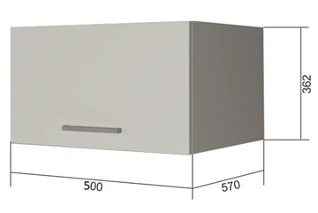 Кухонный навесной шкаф ВГ50Г, Белое гладкое Ламарти/Белый в Ангарске - предосмотр