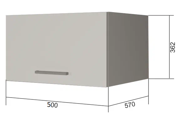 Кухонный навесной шкаф ВГ50Г, Белое гладкое Ламарти/Белый в Ангарске - изображение