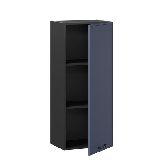Шкаф кухонный высокий 400 Индиго ЛД 298.420.000.151, Чёрный/Тёмно-синий в Ангарске - изображение 1