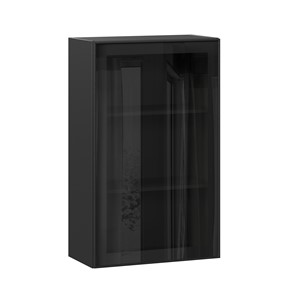 Шкаф кухонный высокий со стеклом 600 Индиго ЛД 298.450.000.170, Чёрный/Чёрный в Братске