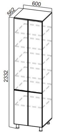 Шкаф-пенал Стайл, П600г(2332), МДФ в Ангарске - изображение