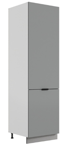Шкаф-пенал Стоун L600 под холодильник (2 дв.гл.) (белый/оникс софттач) в Ангарске