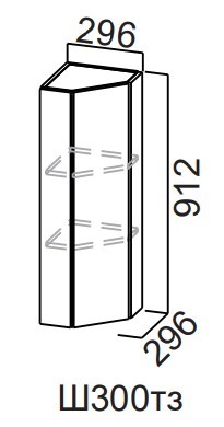 Торцевой кухонный шкаф закрытый Модерн New, Ш300тз/912, МДФ в Ангарске - изображение