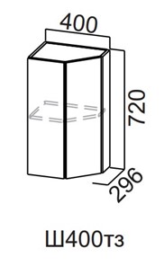 Торцевой кухонный шкаф закрытый Модерн New, Ш400тз/720, МДФ в Ангарске