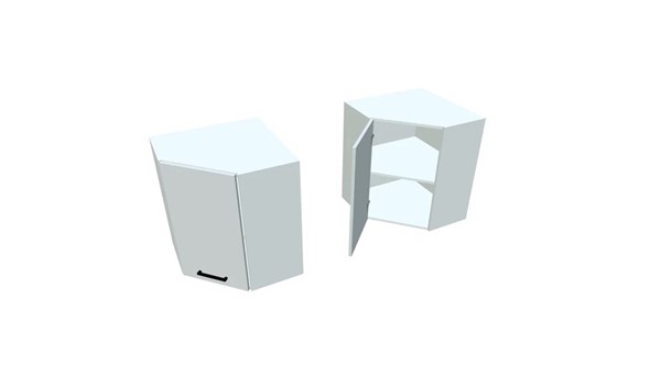 Угловой навесной шкаф ВУ7, Белое гладкое Ламарти/Белый в Ангарске - изображение