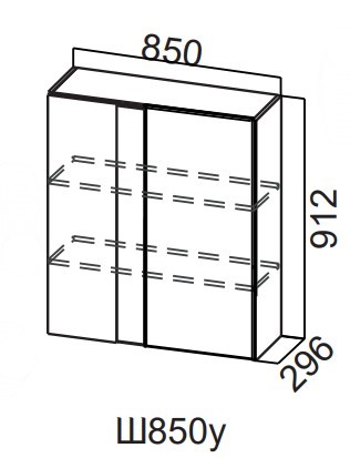 Угловой шкаф настенный Модерн New, Ш850у/912, МДФ в Ангарске - изображение