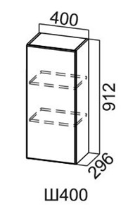 Навесной шкаф Модус, Ш400/912, галифакс в Ангарске - предосмотр
