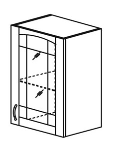 Шкаф кухонный Кантри настенный однодверный с полкой со вставкой из стекла 718*500*320мм в Ангарске