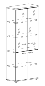 Шкаф для документов Albero, со стеклянными дверьми (78х36,4х193) в Ангарске