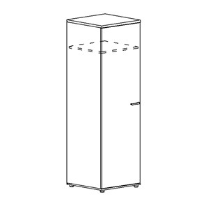 Шкаф для одежды глубокий узкий Albero (60х59х193) в Ангарске